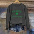 thumbnail image 2 of WREESH Womens Crewneck Sweatshirts St. Patrick's Day Sweatshirts Shamrocks Printed Graphic Sweatshirts Loose Fit Long Sleeved Tops Pullover Sweatshirts Dark Gray, 2 of 4