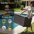 thumbnail image 4 of SHOUFTW 60-Gallon Waterproof Deck Box, UV-Resistant Resin Outdoor Storage, Lockable Wide-Opening Lid, Garden Patio Storage Bench, Brown, 4 of 7