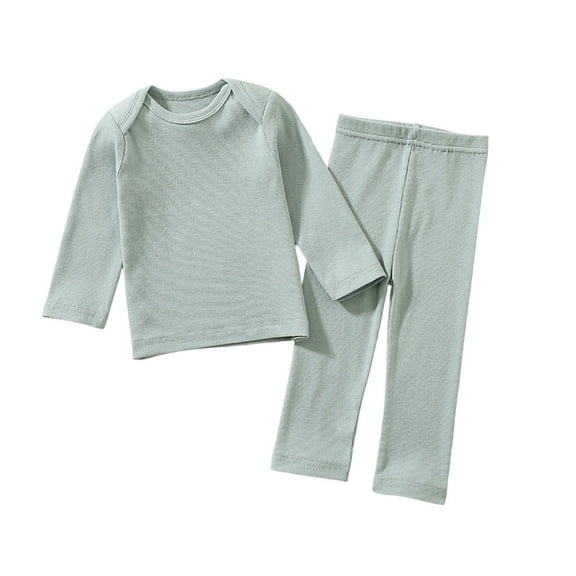 REDARER Boys' Ribbed Waffle Knit Pajama Set, Soft Long Sleeve Loungewear for Toddler & Kids,2-3 Years