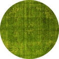 thumbnail image 1 of Ahgly Company Machine Washable Indoor Round Oriental Yellow Industrial Area Rugs, 3' Round, 1 of 4