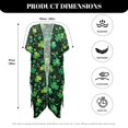 thumbnail image 6 of HELLHERO High Quality Fabrics Beach Cover Up for Resort Casual Loose Free Size Beach Kimono Green Clover, 6 of 6