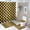 Black Gold Polka Dot, variant on 4Pcs Mint Green & Gold Foil Polka Dots Shower Curtain Sets, Bathroom Set Decor with Non-Slip Bath Mat, Toilet Lid Rug and Contour Mat, 72 x 72inch