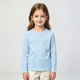 thumbnail image 2 of Girls Long Sleeve T Shirt Kids Crew Neck Basic Tee Regular Fit School Fall Winter Layering Casual Top, 2 of 5