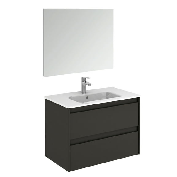 Ws Bath Collections Ambra 80 Pack 1 Ambra 32" Wall Mounted Single Basin Vanity Set - Gloss