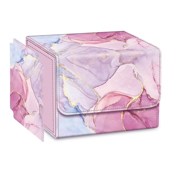 CaseBot Card Deck Box for MTG/TCG/CCG Cards, Magnetic Game Card Case Fits Up 180 Game Cards with PU Divider,Dreamy Marble