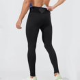 thumbnail image 6 of LNWUY Men's Solid Tights Compression Pants Workout Running Gym Legging Pant with Pocket Sports Fitness Yoga Comfy Breathable Pants Black M, 6 of 6