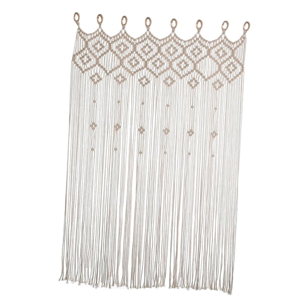 Cortina de macramé para puerta, divisor de ambientes, decoración del hogar, cortina bohemia con borlas Tipo A