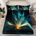thumbnail image 3 of Feelyou Kawaii Gothic Dragon Twin Sheet Sets, Dreamy Anime Twin Fitted Sheet, Cartoon Western Animal Flat Sheet, Microfiber Bedroom Decor, 3 Pieces, 3 of 8