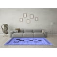 thumbnail image 3 of Ahgly Company Machine Washable Indoor Square Abstract Blue Contemporary Area Rugs, 6' Square, 3 of 4