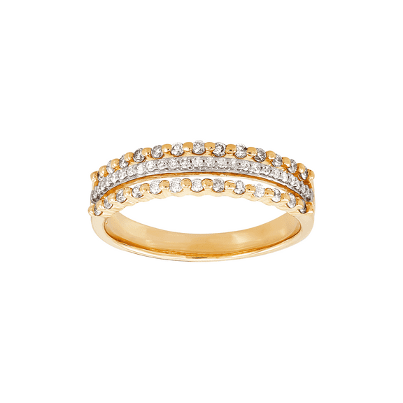 Women's Welry 1/3 cttw Diamond Triple Row Band Ring in 10kt Yellow Gold