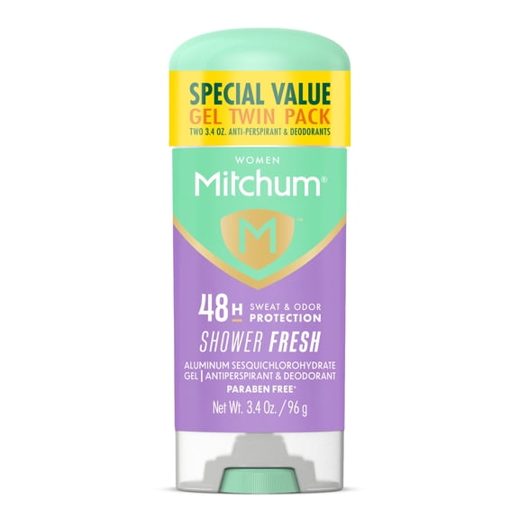 Mitchum Women’s Triple Odor Protection Antiperspirant & Deodorant Gel, Shower Fresh, 2 pack