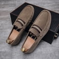 thumbnail image 6 of Khaki Loafers For Mens Round Toe Comfortable Slip On Casual Shoes Breathable Lightweight With Arch Support For Spring Summer Day Wear Size 43, 6 of 9