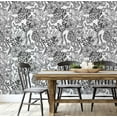 thumbnail image 4 of S4Sassy Peel and Stick Wall Covering, Floral Garden Wallpaper Removable Wallwrap - Black Textured Instant Wall Mural for Bedroom, Bathroom, Laundry Room, Closet Interior (25"x360" inch), 4 of 9