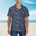 thumbnail image 5 of Uemuo Uncaria Flower Printed Regular Fit Short Sleeve Casual Hawaiian Shirt for Men,Aloha shirt,Tropical shirt,Floral print shirt,Vacation Beach shirt-Medium, 5 of 9