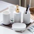 thumbnail image 1 of Juego de accesorios de baño, botella de loción, jabonera, juego esencial de taza de cepillo de dientes, para encimera de baño, acabado suave y limpio, 5 piezas Baoblaze Jabonera de baño, 1 of 8