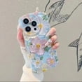 thumbnail image 5 of Funda de teléfono con flores pintadas Kawaii Girl para iPhone 14, 13, 12, 11 Pro Max, Mini, X, XS, XR, 6, 7, 8 Plus, funda trasera Y2k coreana con correa, 5 of 5