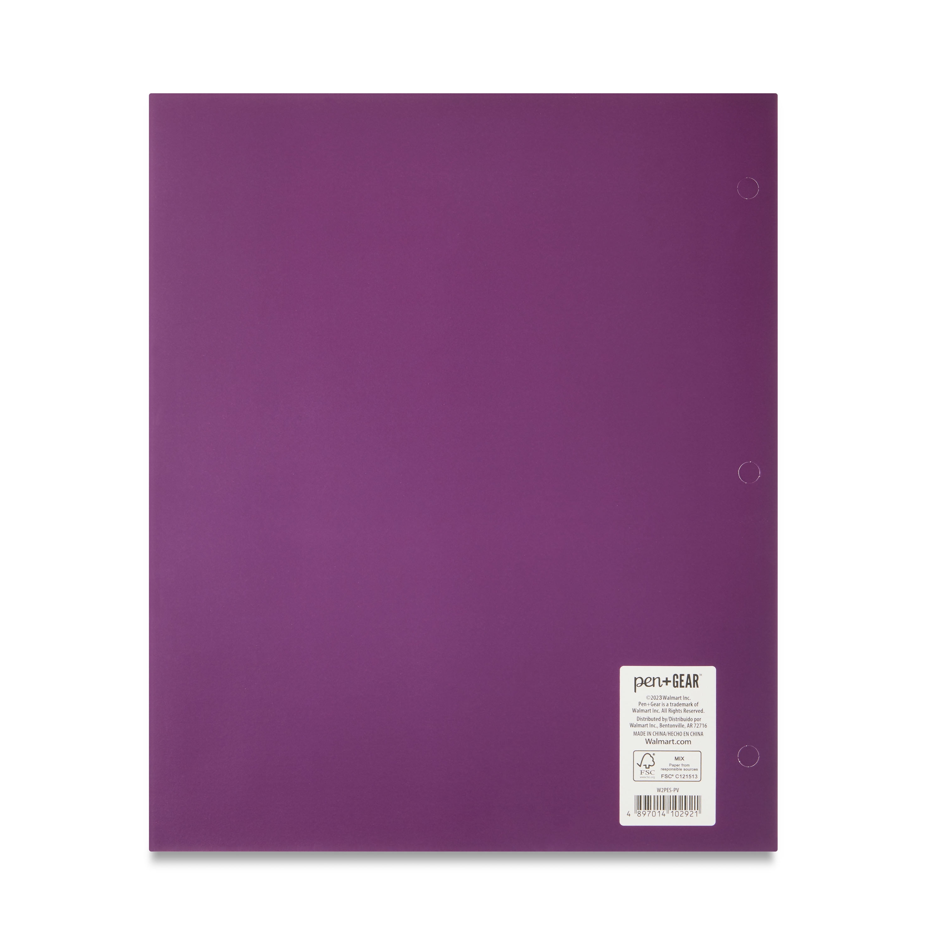 (5 pack) Pen + Gear Two Pocket Paper Folder, Solid Purple Color, Letter Size