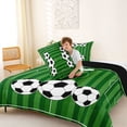 thumbnail image 4 of Erosebridal Soccer Sport Full Size Comforter Sets,Football Court Print Bedding Sets For Kids Teens,Reversible Black 3-Piece, 4 of 7