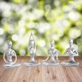 thumbnail image 3 of Estatuilla de yoga Macarena en pose de Contemplación de resina Color Plata antigua, 3 of 8