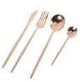 thumbnail image 1 of Homoyoyo 1Jgo Cubiertos Elegantes De Acero Inoxidable En Oro Rosa Para Comidas Y Ocasiones Especiales, 1 of 8