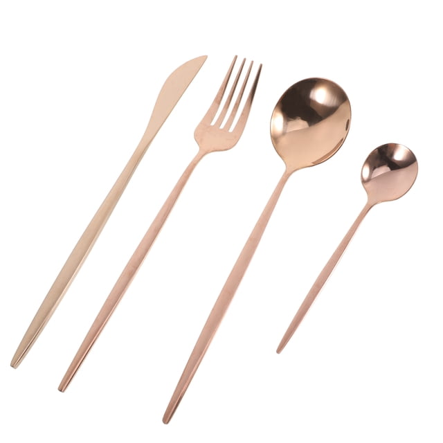 Homoyoyo 1Jgo Cubiertos Elegantes De Acero Inoxidable En Oro Rosa Para Comidas Y Ocasiones Especiales