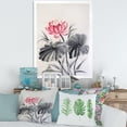 thumbnail image 3 of Designart 'Two Monochrome Leaves With Lotus Flower' Traditional Framed Art Print, 3 of 4