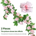 thumbnail image 2 of 2 piezas de 7,5 pies. Enredadera de rosas artificiales para decoración de festivales, guirnalda de flores de seda colgante para decoraciones de pared del hogar al aire libre, 2 of 5