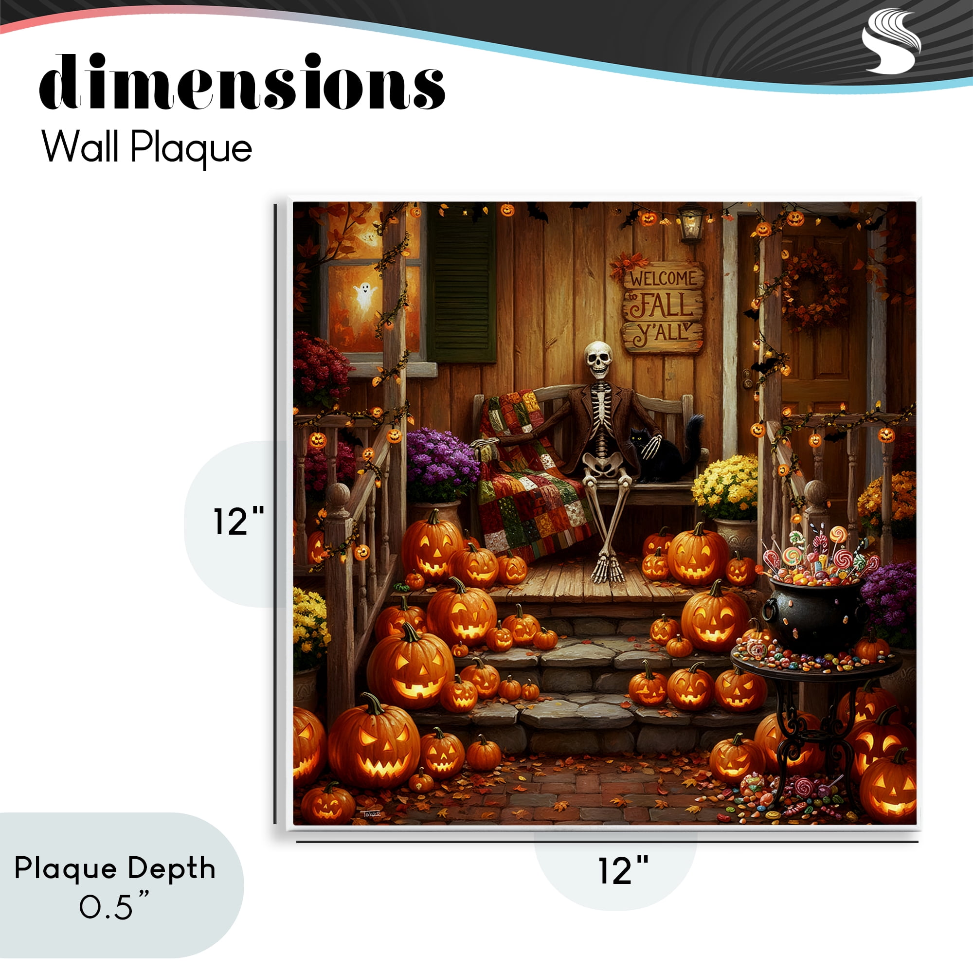 Stupell Industries Welcome To Fall Skeleton Porch Wall Plaque Art, design by Tabz Jones