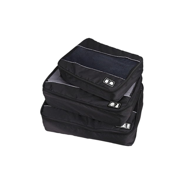 Moyic 3 uds bolsa de almacenamiento con cremallera práctica gran capacidad ropa interior sujetador calcetines organizador bolsas elegante Almacenamiento y organización del hogar Negro