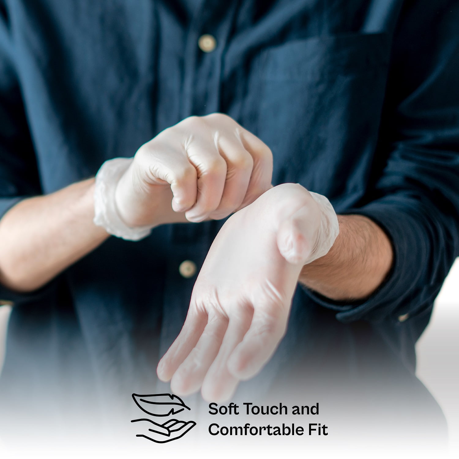 MMBM Vinyl Non Exam Powder Free Disposable Gloves 3 Mil Clear Small 1000 Pcs