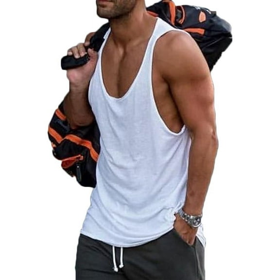 INCERUN Mens Sleeveless Loose Casual Solid Basic Shirt Summer Gym Tank Tops