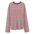 thumbnail image 4 of Jamsmile Women Tshirts Long Sleeve Striped Print Oversized Basic T Shirts Casual Color Loose Fit Crewneck Tops Tee Shirts, 4 of 4