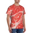 thumbnail image 4 of Yiaed Beef Steaks Print Mens Short Sleeve Tight Fit T-Shirt, Crewneck Casual Tee-Medium, 4 of 5