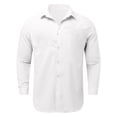 thumbnail image 3 of Likimi Toddler Girls Boys T Shirt Long Sleeve Button Down Solid Color Lapel Fashion Comfort Tee White Size 13-14 Years, 3 of 5