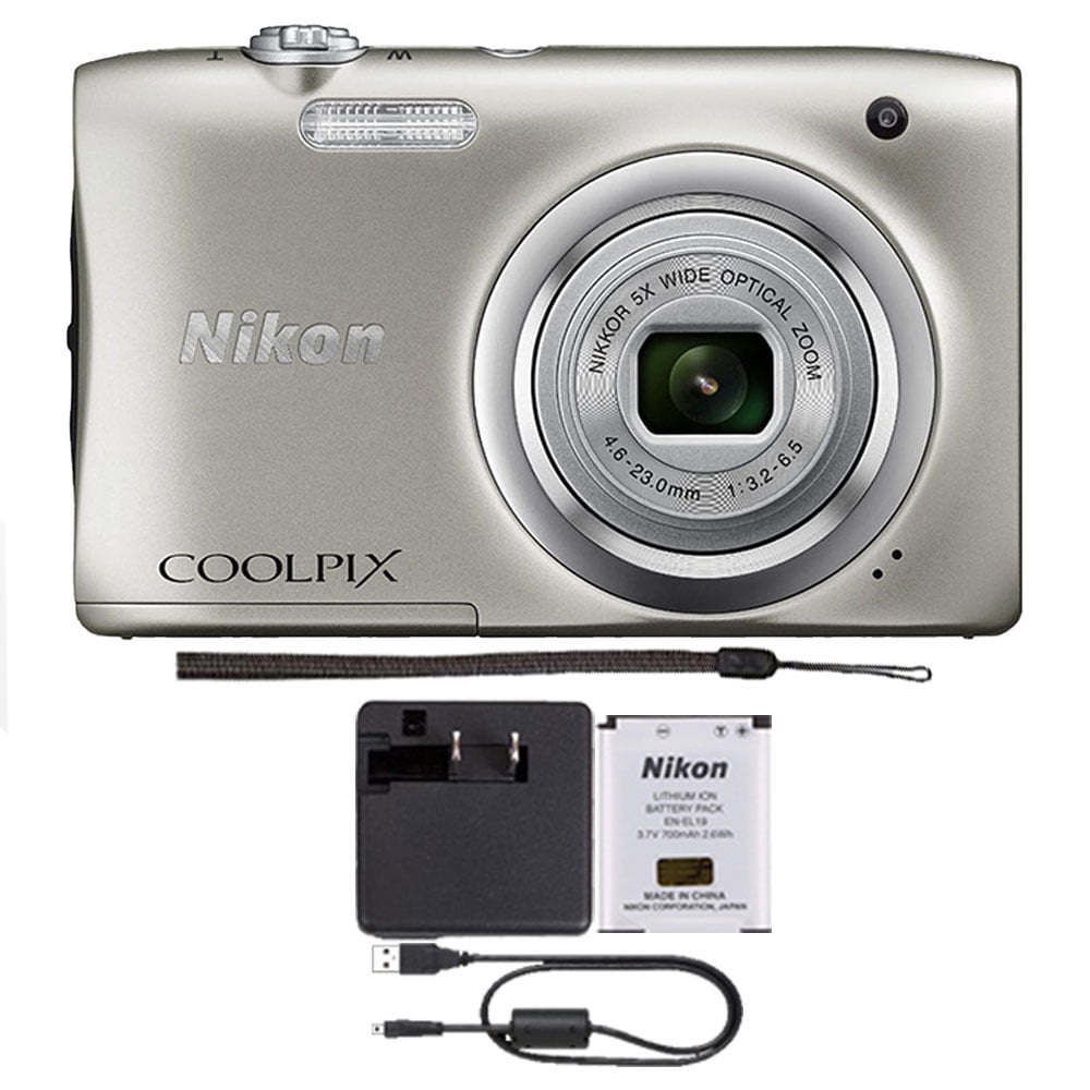 Nikon Coolpix A100 20.1MP f/3.7-6.4 Max Aperture Compact Point and Shoot Silver Walmart.com