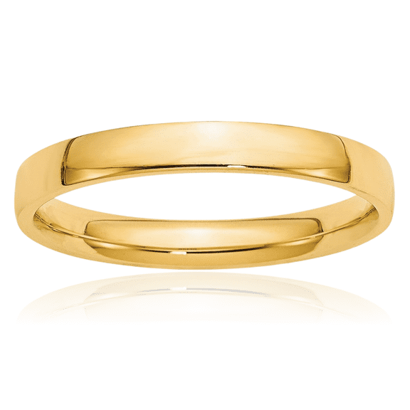 10K Solid Yellow Gold 3mm Comfort Fit Plain Classic Wedding Band Ring