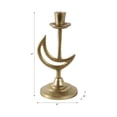 thumbnail image 4 of Crescent Taper Candle Holder for Table Centerpiece - Boho Metal Candlestick Holder for Living Room, Kitchen, Mantel and Console Decor -  Aluminum Pillar Candle Accent for Bathroom Display - 9", Gold, 4 of 13