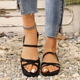 thumbnail image 5 of Xdegoge Womens Low-Heeled Sandals Open Toe Summer Dress Flat Slip On Slides Casual Fashion Breathable Shoes for Holiday Outdoor Occasions, 5 of 6