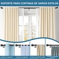 thumbnail image 2 of Barra de Cortina Doble para ventana, Cortinero doble Negro, Tubo Cortina Doble Negro, cortineros para ventanas, Barras de cortina Ajustable Doble para casa, Armario (71-213cm(28-84")), 2 of 9