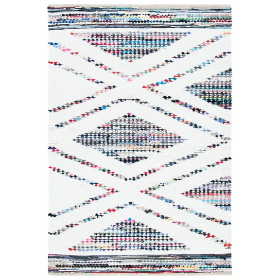 SAFAVIEH Montauk Earleen Diamond Area Rug, Ivory/Black, 3' x 5'