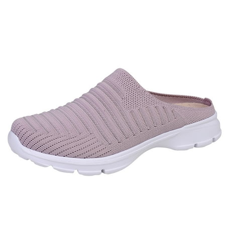 

Qufokar High Heels Boots for Women Booties Extra Wide Slippers for Women With Feet Fashion Summer Women Slippers Mesh Breathable Lightweight Flat Bottom Half Slippers Casual