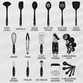 thumbnail image 3 of Kaluns Silicone Cooking Utensils Set 24 Pcs - Premium Heat Resistant Cooking Set & Kitchen Essentials - Non-Stick Kitchenware with Stainless Steel Handles, 3 of 7