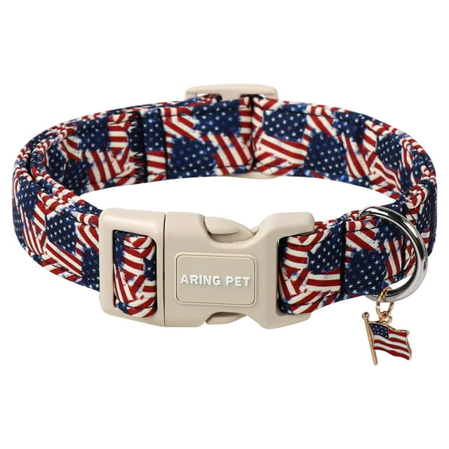 Collar para perro con la bandera estadounidense con la bandera patriótica del 4 de julio