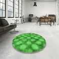 thumbnail image 4 of Ahgly Company Machine Washable Indoor Square Transitional Lime Green Area Rugs, 4' Square, 4 of 7