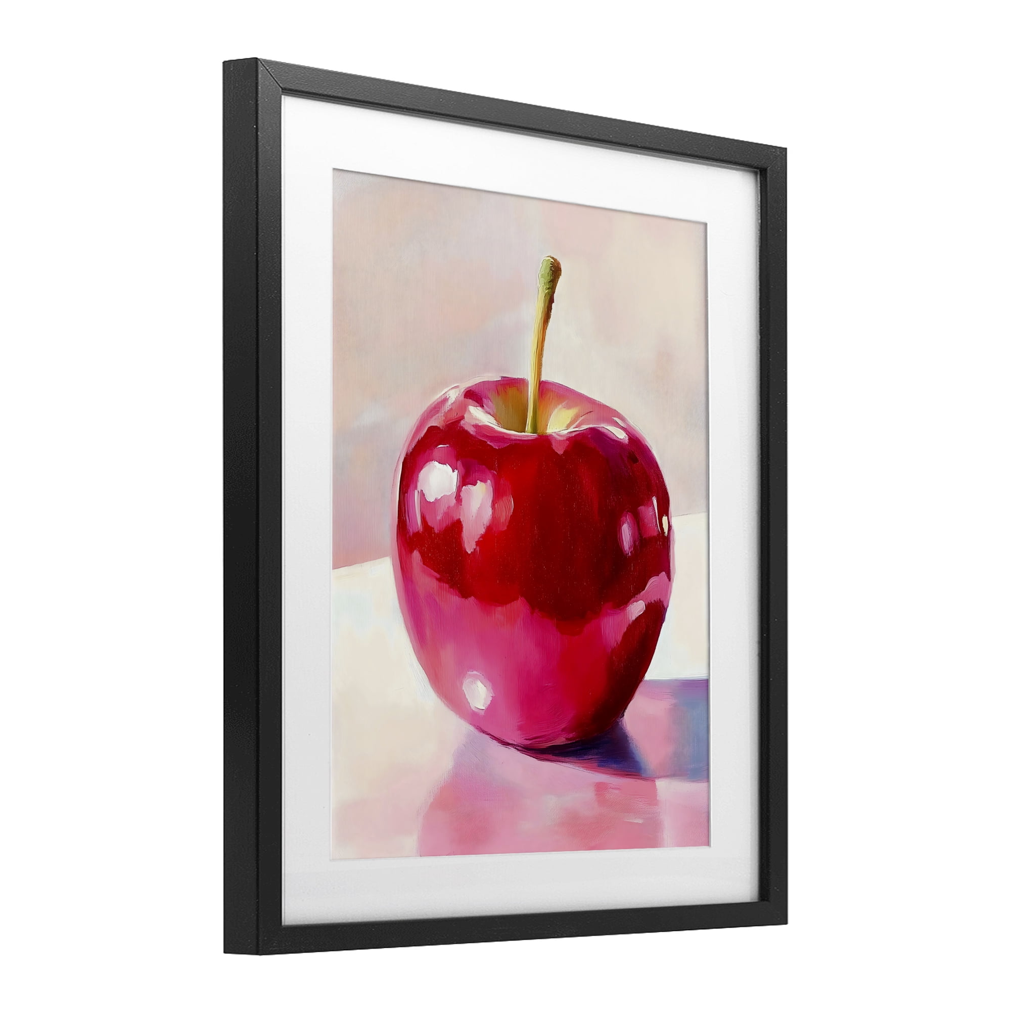 Stupell Industries Shiny Red Apple Reflection Black Framed Print Under Glass, design by The Prints Vibe