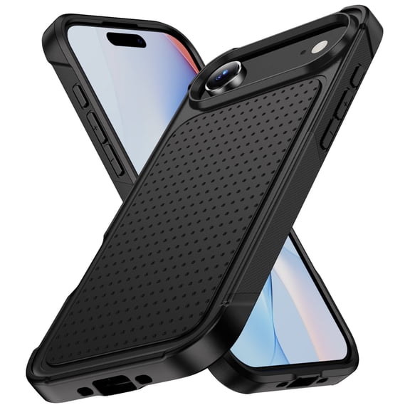 ELEHOLD Case for iPhone Air, Shockproof Rugged Hybrid Heavy Duty Hard PC Protective Case Slim Fit Cover for iPhone Air,Black