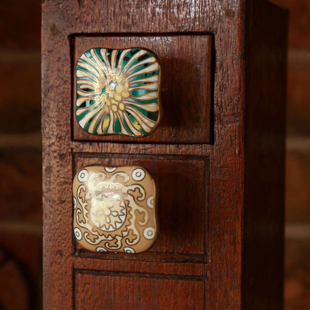 Set of Six Salah Ceramic Cabinet Knobs by Trina-Ferro