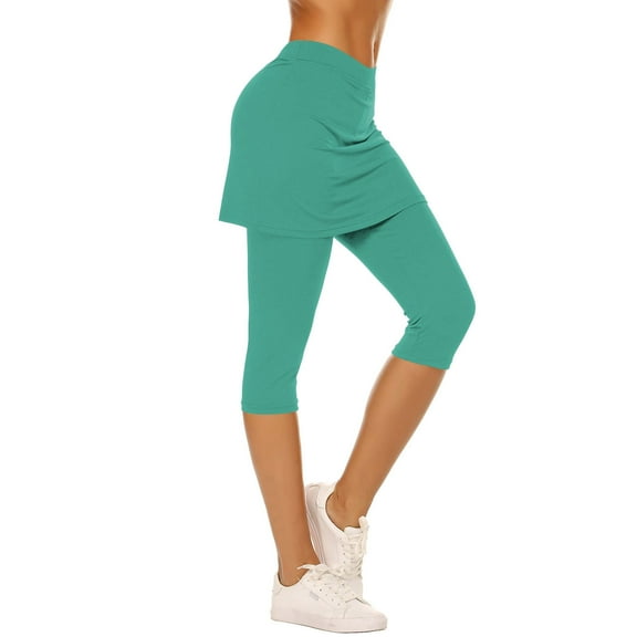FNFYFH Skirted Legging for Women High Waisted Yoga Legging with Skirts Tennis Leggings Clothes