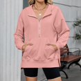thumbnail image 4 of Womens Sweatshirts Half Zip Cropped Pullover Quarter Zipper Hoodies Fall Fashion Outfits Clothes Sky Blue XXL, 4 of 5