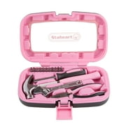 Household Hand Tools Pink Tool Set - 15 Piece by Stalwart Set Includes ? Hammer Wrench Screwdriver Pliers (Tool Kit for the Home Office or Car)